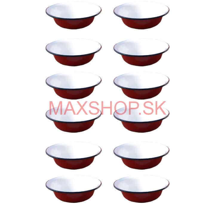 Súprava smaltovaných hlbokých tanierov 20 cm 12 ks