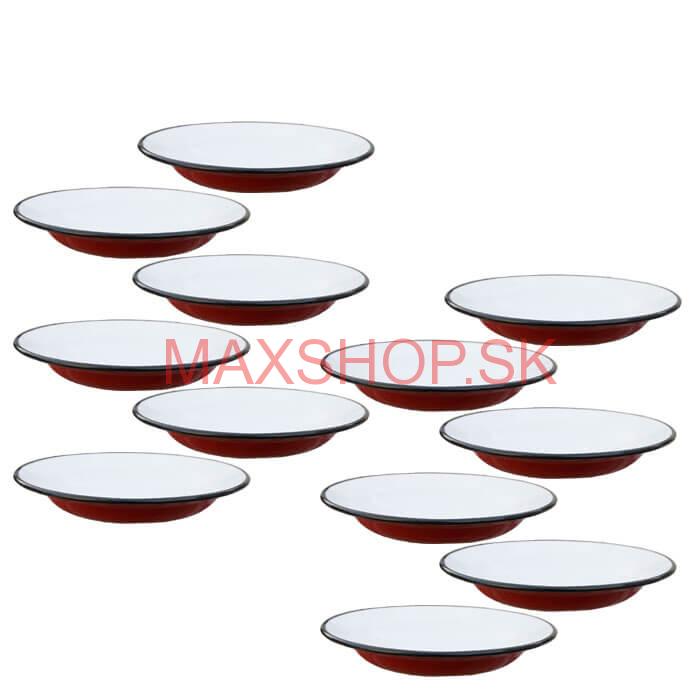 Súprava smaltovaných plytkých tanierov 22 cm 12 ks