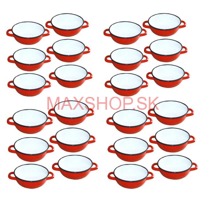 Súprava smaltovaných selských misiek 18 cm 24 ks