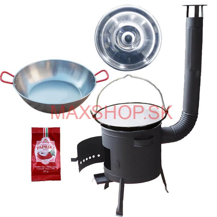 Smaltovaný kotlík 22 L + Panvica PAELLA (WOK) 45 cm + sladká paprika 50 g + nízka kotlina 42 PLUS 600