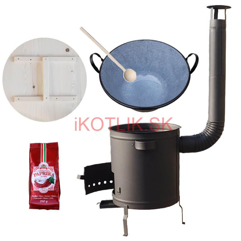Smaltovaný kotol 80 L + hrubostenná kotlina 60 cm (1,5 mm) STRONG PLUS 600 + sladká paprika 250 g