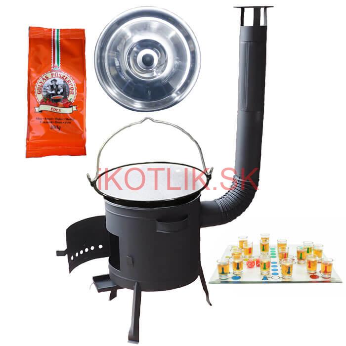 Smaltovaný kotlík 25 L (1,2 mm) + korenie + človeče pi už + nízka žiaruvzdorná kotlina 42 PLUS 600