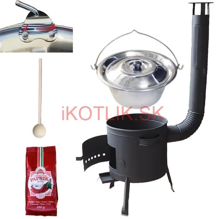 Nerezový kotlík 20 L (1,2 mm) INOX + hrubostenná (1,5 mm) žiaruvzdorná kotlina BALKY STRONG 42 PLUS 600