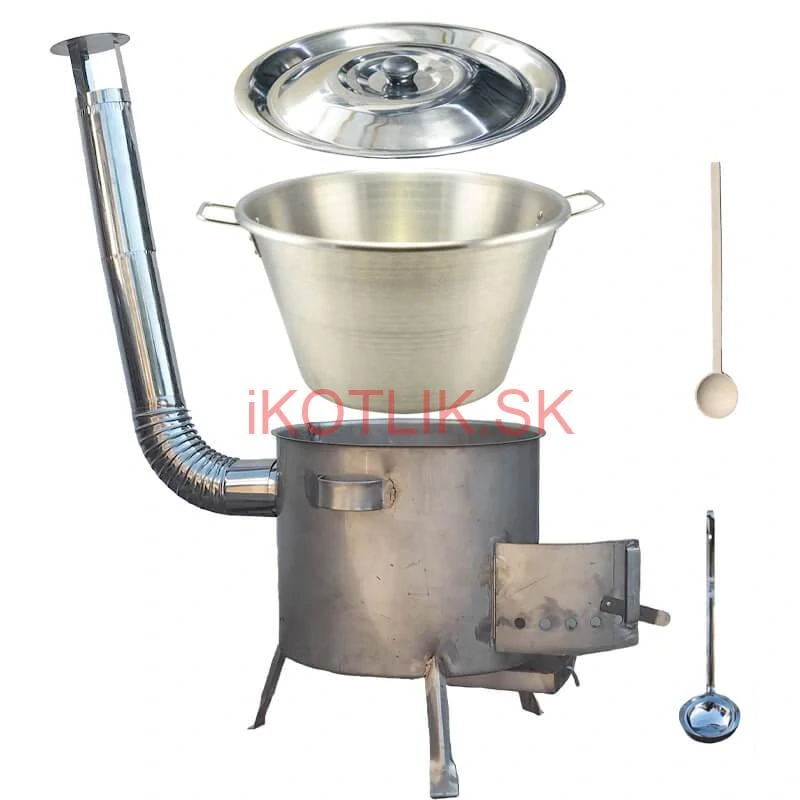 Nerezový kotol 40 L (1,2 mm) INOX + nerezová kotlina 45 cm (1,5 mm) STRONG CLASSIC