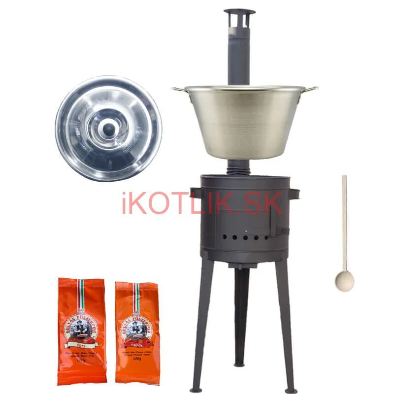 Nerezový kotol 40 L + vysoká kotlina 47 cm (2,0 mm) HODO Plus 600 + paprikové korenie na guláš