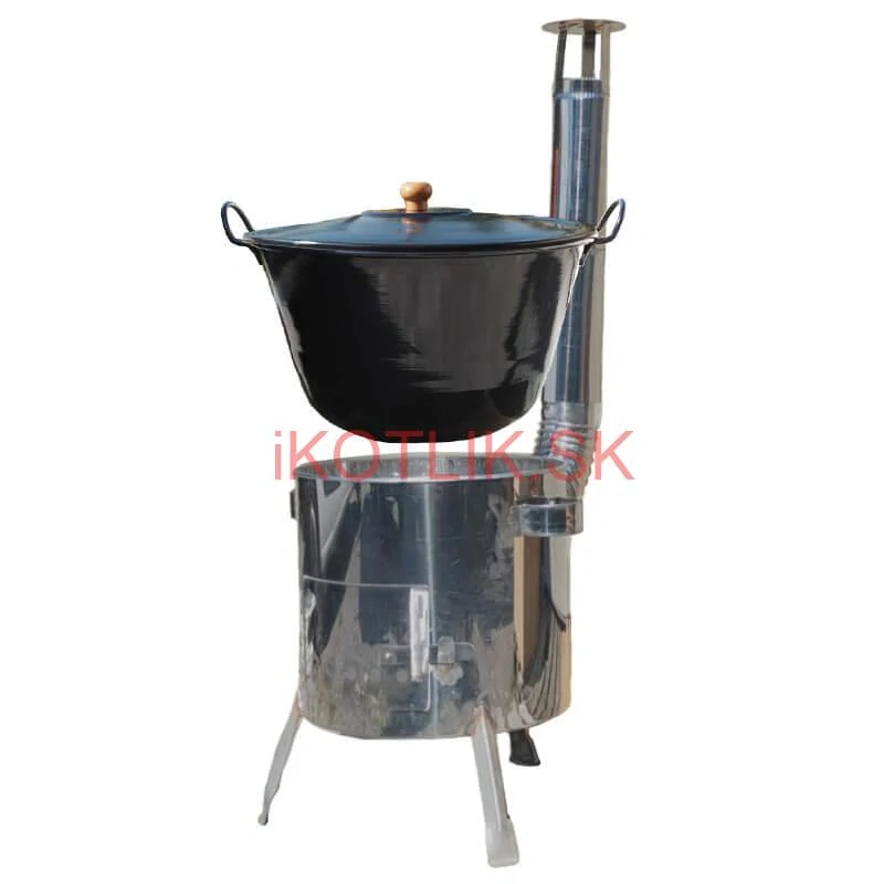 Smaltovaný kotol 60 L + nerezová kotlina 53 cm LUSTRO