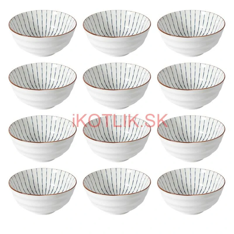 Sada 12 ks veľkých keramických misiek na guláš a polievky, 1 liter