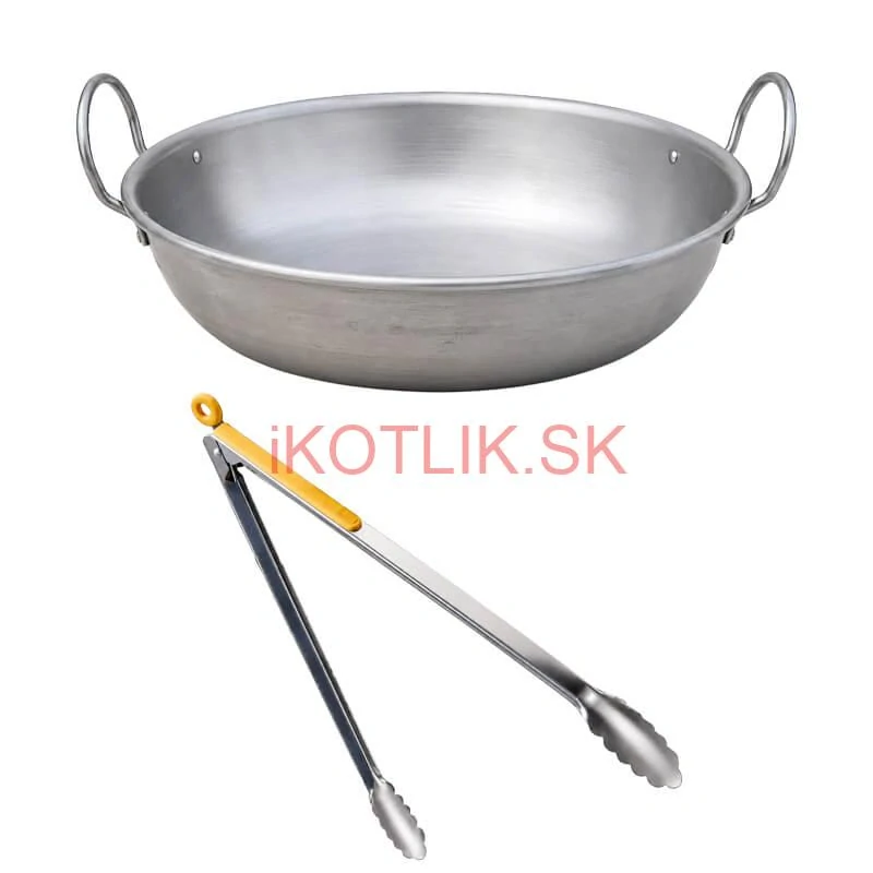 Súprava na vyprážanie maďarského langoša v prírode 36 cm s vysokou kotlinou