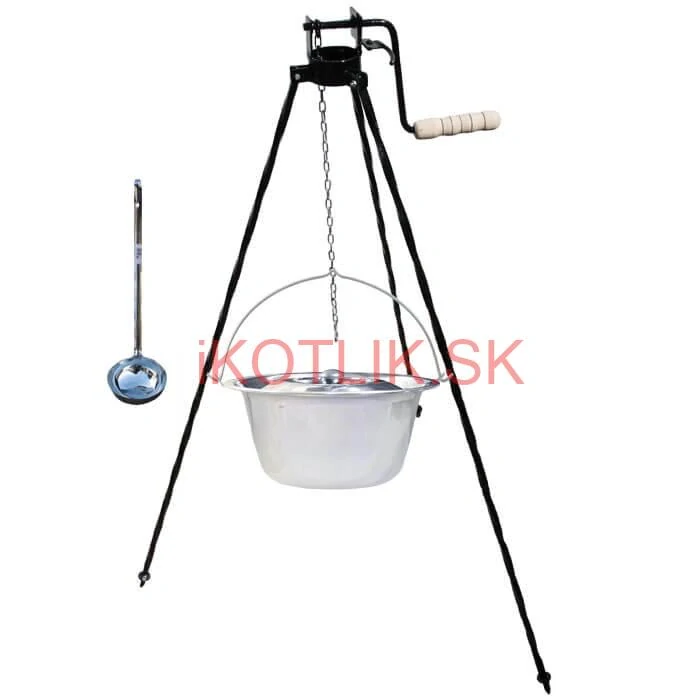 Antikorový kotlík 22 L (0,8 mm) + pokrievka + stojan s kladkou VAR