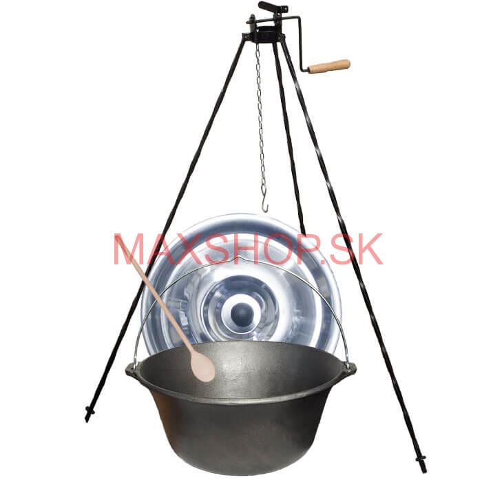 Liatinový kotlík 7,2 L + stojan s kladkou VAR