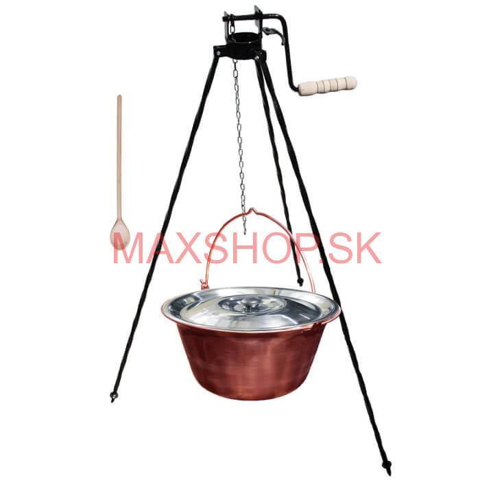 Medený kotlík 10 L + stojan s kladkou VAR