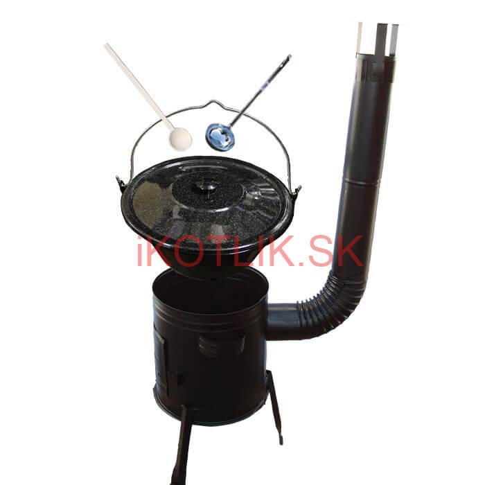 Smaltovaný kotlík 30 L (1,2 mm) + kovová kotlina 45 CLASSIC (KOV) + vareška a naberačka Easy party