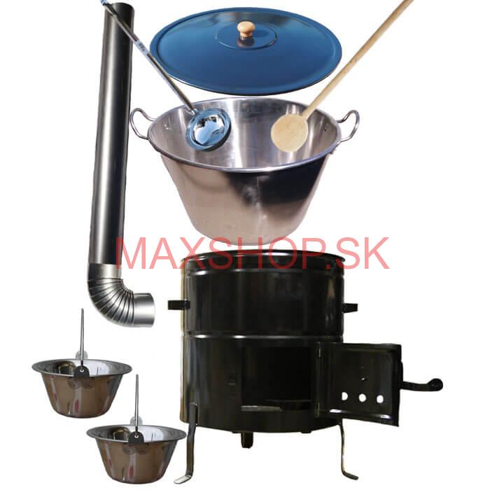 Zabíjačková súprava + nerezový kotol 50 L + 2 servírovacie kotlíky