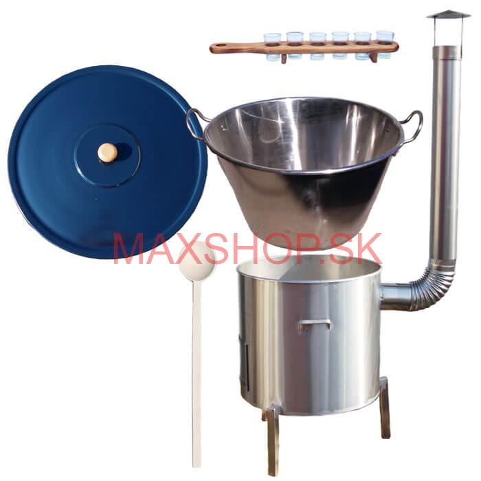 Zabíjačková súprava + nerezový kotol 60 L + štamperlíky