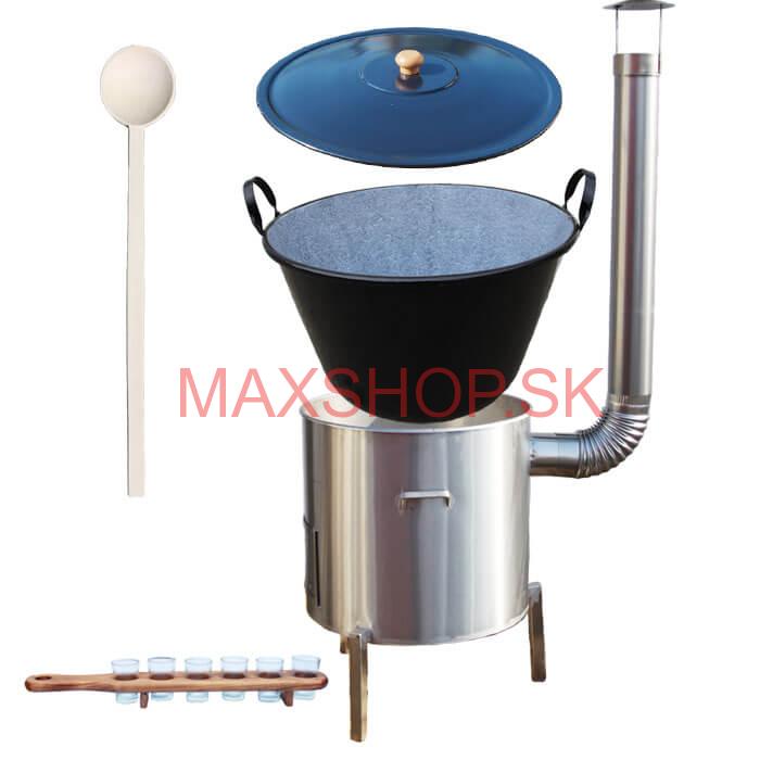 Zabíjačková súprava + smaltovaný kotol 60 L + štamperlíky
